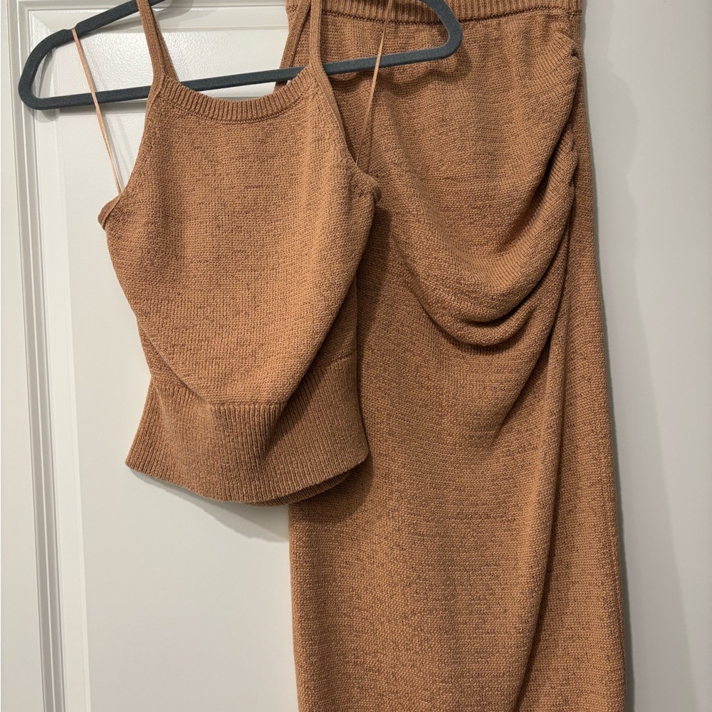 Elegant Tan Knit Skirt by Express